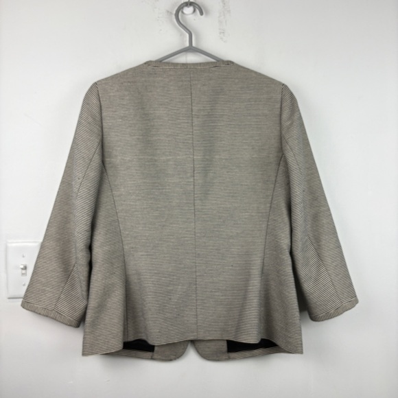 Talbots The Jackie Textured Stripe Collarless Blazer Jacket Neutra - Picture 8 of 8